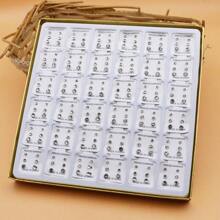 108对女士简约白色水晶塑料耳钉套装 - 白色 - 查看 1