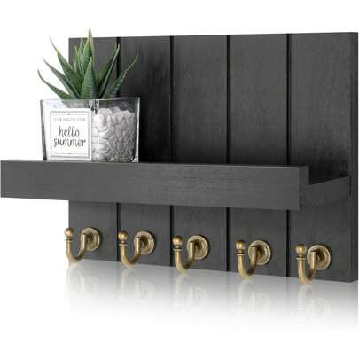 Schlüsselhalter für die Wand - Dekorativer Wandhalter Postorganizer mit 5 Schlüsselhaken für moderne Landhausapartments - Wohndekoration für das Wohnzimmer