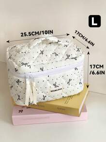 1 Túi đựng mỹ phẩm chần bông họa tiết chấm bi và nơ, Túi mỹ phẩm đa năng màu đen trắng đáng yêu có tay cầm và khóa kéo, Túi đựng mỹ phẩm dung tích lớn kiểu cổ điển, Túi đựng đồ vệ sinh cá nhân du lịch xách tay có nơ, Túi đựng son môi, băng vệ sinh, tiền xu, chìa khóa, v.v., Túi nhẹ, lớp bông mềm mại, món quà tinh tế cho học kỳ mới, mùa xuân/đầu hè, kỷ niệm, kỳ nghỉ, Túi nhỏ, Túi đựng mỹ phẩm, Vật dụng cần thiết khi đi du lịch - Đen và trắng - Xem 12