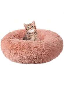 Cama Calmante Para Cães, Donut Cuddler, Cama Redonda De Pelúcia Quente E Macia, Cama Com Almofada, Adequada Para Cães Pequenos/Médios, Gatos, Hamsters