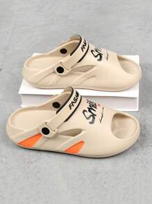 Thick Sole Men's Slip-On Sandals, Casual Brand Slippers For Indoor & Outdoor, Sports, Beach, Waterproof Breathable Summer