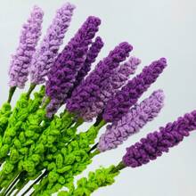 Handmade Crocheted Lavender Flower Branch Preserved Flower Home Decor Gift Floral Bouquet Ornament - Light Purple - View 3