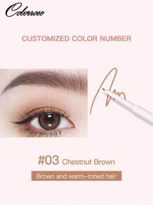 COLORROSE Double Head Brow Pencil, 0.1cm Ultra Fine Eyebrow Pen, Light And Smooth, Long-Lasting , Anti-Oil, Waterproof And Sweatproof, Tea Brown Color