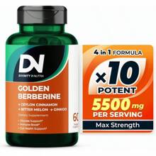 DN 4-In-1 Berberine Supplement 1500mg, Glucose Support, With Ceylon Cinnamon Bitter Melon Ginkgo, Support Gut Health, Metabolism, Wellness, Divinity Nutra - 2 包 - 查看 6