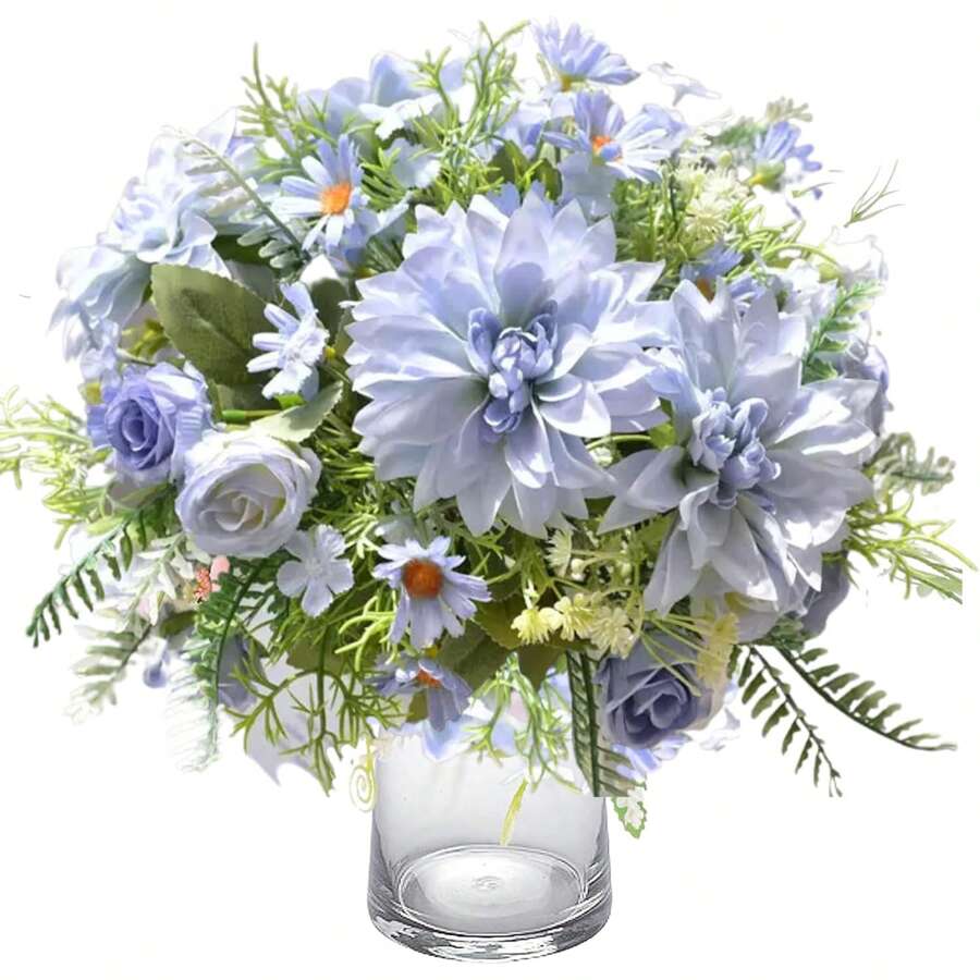 1/27 pezzi Bouquet di fiori artificiali di peonia, ortensia, dalia, regali di San Valentino, decorazioni per feste di compleanno, cesti di fiori per matrimoni, fiori da sposa, decorazioni per casa, sala da pranzo, camera da letto, davanzali, vasi, decorazioni per Capodanno, giardini esterni, inizio della stagione scolastica