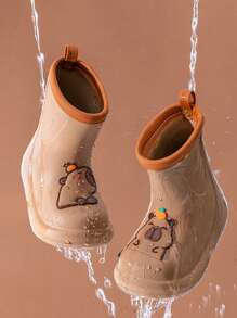 1 par de botas de lluvia antideslizantes y livianas para niños, adecuadas para niños y niñas pequeños