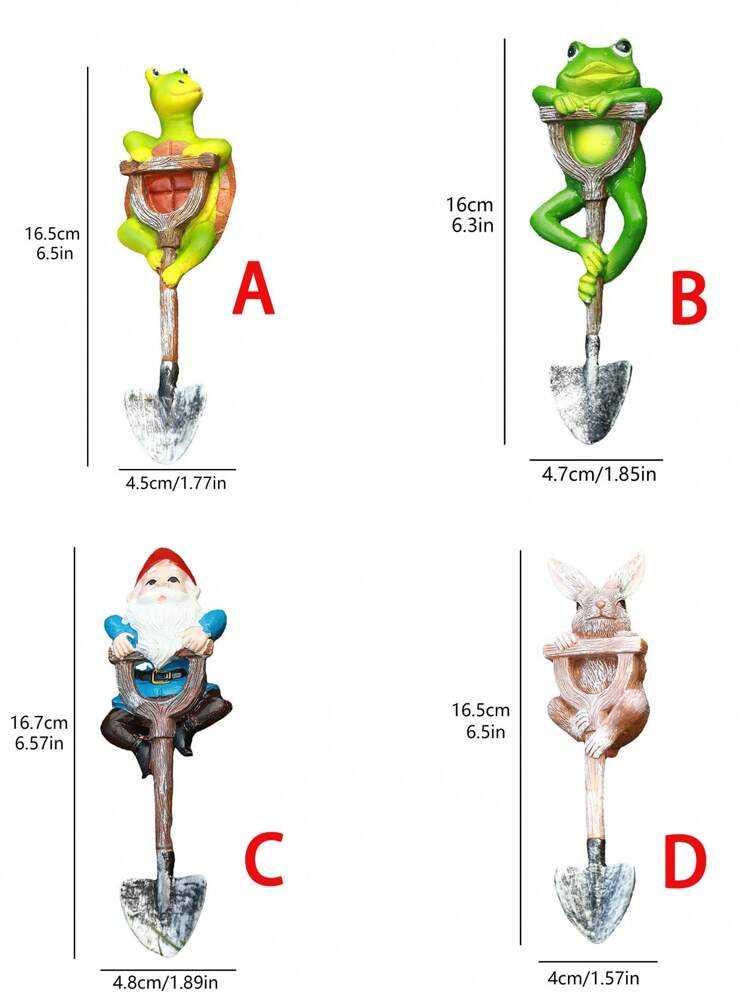 1 pièce Sculpture en résine décoration de jardin extérieur, accessoires décoratifs en résine sculptée de grenouille, lapin, tortue pour jardin de maison, convient pour la Saint-Valentin, Thanksgiving - Multicolore - Voir 2