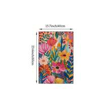 1pc Pink Floral Wall Art, Botanical Canvas Oil Painting, Pastel Blue Flower Poster, Colorful, Suitable For Bedroom, Living Room, Dorm, Farmhouse Decor, Framed Or Unframed - Multicolor - View 11