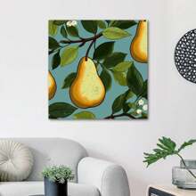 1 Piece Home Kitchen Wall Decor Framed Canvas Pear Fruits Pattern Home Decor Framed Canvas Wall Art Paintings For Living Room - Canvas Framed Print Wall Artworks Bedroom Decoration Office Wall Decor