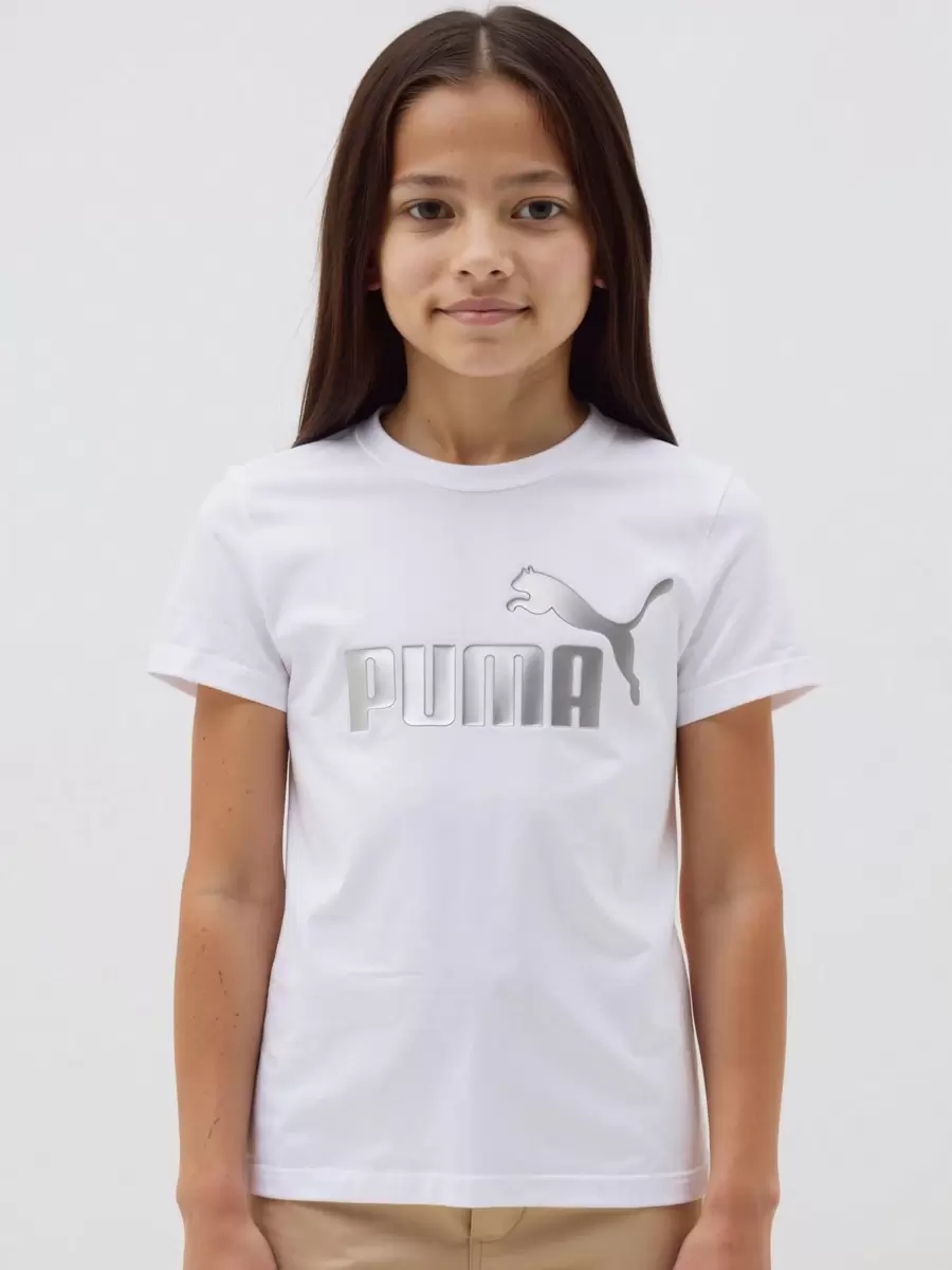 Puma ESS+ Logo Tee G - Puma White - View 1