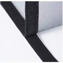 1 pieza Malla de ventana autoadhesiva anti-mosquitos, Malla de ventana anti-insectos, Instalación sencilla sin perforación tipo autoadhesivo, Malla invisible de ventana del hogar fácil de limpiar y extraíble - Malla gris con borde negro - Ver 9