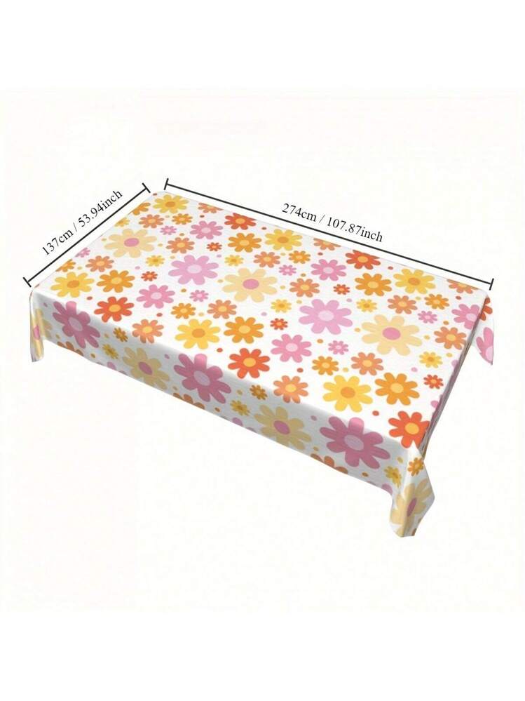 2er-Set Groovy Tischdecken Retro Hippie – Gänseblümchen, Regenbogen & Blumenmotiv – Wasserdichtes Kunststoff, 274 X 130 Cm – Perfekt Für 60er Jahre Party, Geburtstag, Babyparty & Picknick