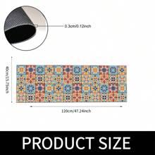 1pc Vintage Geometric Pattern Non-Slip Silica Gel Kitchen Carpet, 3D Printed Rectangular, Suitable For Living Room, Bedroom, Hallway, Bathroom, Laundry Room - Polyester Rug, For Indoor And Outdoor Home Decor - FUCFD128 - View 14