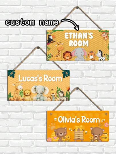 1 ชิ้น ไม่มีสายคล้อง ช้างน่ารัก สิงโต และสัตว์อื่น ๆ ป้ายแขวนแบบกำหนดเอง สำหรับตกแต่งบ้าน ป้ายแขวนฝาผนังการ์ตูนแบบกำหนดชื่อ ตกแต่งห้องนอน ตกแต่งวันวาเลนไทน์ ตกแต่งห้องเรียน กลับโรงเรียน อุปกรณ์เครื่องเขียน