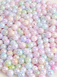 100/50/25 hạt Acrylic hình nàng tiên cá nhiều màu 6-10mm dùng làm đồ trang sức DIY, vòng tay, vòng cổ, đồ thủ công - Màu hỗn hợp/8mm - Xem 2