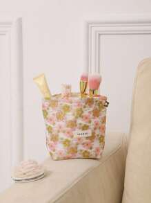 Ditsy Floral 大容量化妆包、便携式收纳袋、大开口洗漱包，可装口红、护肤品、化妆必需品 - 彩色 - 查看 2