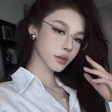 超轻无框无度数眼镜，专为高端人士设计，时尚高清树脂超耐用镜片，平面镜片，适合通勤、办公、娱乐和日常佩戴，搭配智能手机使用。 - 銀色眼鏡架無框 - 查看 3
