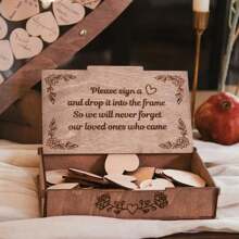 1 Set Of Wooden Heart/Butterfly Shaped Guestbook, Creative Wooden Sign-In Book For Wedding, Housewarming, Birthday, Bachelor Party, Graduation, Anniversary, Babyshower, Party Table Decoration, Romantic Event Decoration, Elegant Wedding Decorations And Wedding Gifts - No Electricity Required, Great For Christmas And New Year Events