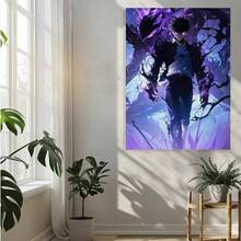 Framed Anime So.Lo L.Evelin S.Ung Jin.Woo Poster Painting Canvas Wall Art, ,  , For Bathroom, Bedroom, Living Room, Hallway, Winter Decoration, Aesthetic Room Decor - Framed - View 3