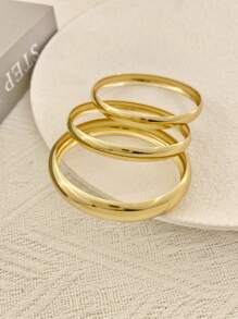 4pcs/3pcs Vintage Punk Asymmetric Big & Chunky Bracelet Set, Women Timeless Beauty Cuff Bracelet, Everyday Wear Jewelry Accessory