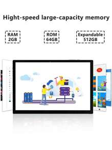 PEICHENG Coopers YQ10S Android Tablet, 10.1 Inch Tablet, Android 14 System, RK3326S Quad-Core 1.6GHz Processor/2GB RAM 64GB Storage/2.4G WiFi + WiFi 6/Bluetooth 5.2/2MP + 5MP Dual Camera/Type-C Interface/6000mAh Battery/Supports 512GB SD Card Expansion (Adapter Not Included) - Black - View 6