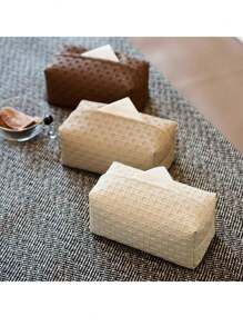 Waterproof Leather Tissue Box, High-Quality Modern Design And Fashionable Square Shape, Suitable For Home Decor, Bedroom, Car Tissue Box, Travel Wet Wipes Box, Ceramic Tissue Box, Square Tissue Box, Tissue Box, Napkin Holder, Tissue Box Holder, Ideal For Holiday Family Gatherings, Kitchen Dining Table Decor - Multicolor - View 8