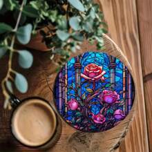 4 件套自然鲜艳的彩色鸟类和花卉图案杯垫，适用于办公室、浴室、厨房、客厅、卧室装饰、防滑桌垫 - 彩色 - 查看 5