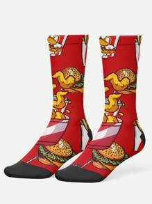 1 双女士中筒袜、长袜、白袜、黑袜、女士袜子、可爱袜子、女孩袜子、短袜，吸湿排汗，柔软、透气、吸湿排汗、甜美可爱。适合居家、办公室、休闲和所有季节穿着。颜色随机