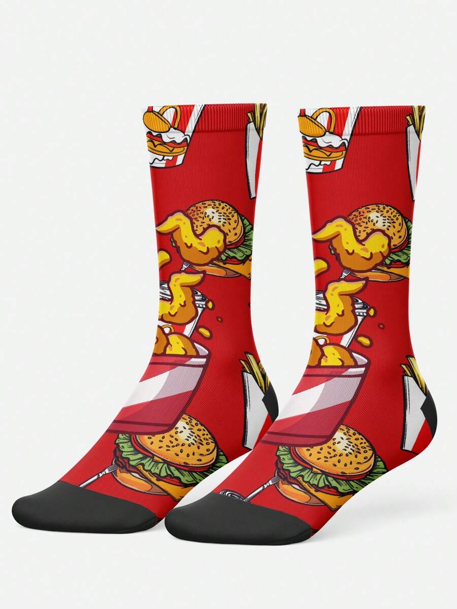 1 双女士中筒袜、长袜、白袜、黑袜、女士袜子、可爱袜子、女孩袜子、短袜，吸湿排汗，柔软、透气、吸湿排汗、甜美可爱。适合居家、办公室、休闲和所有季节穿着。颜色随机