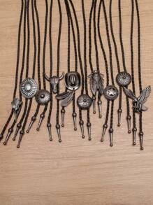 10pcs Random Mixed Western-Style Bolo Tie Necklace Cord Choker For Men - Multicolor - View 17