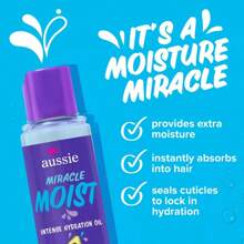 For Dry Hair - Aussie Miracle Moist Intense Hydration Oil With Jojoba Oil - 3.2 Fl Oz - 1 - View 7