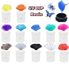 Colorful UV Dip Resin For Wire Flower Petals - 160ml /5.4oz Crystal Clear UV Resin For Art Resin And DIY Flowers Decoration - Transparent Liquid Ultraviolets Curing Transparent And Low Odor Thick Glue Hard After Instant Cure For Jewelry Making Crafts - 160ml UV DIP Resin - View 12
