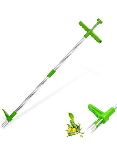 Aluminum Stand-Up Puller, Manual Weeding Tool, Metal Garden Weeder, Convenient Vegetable Digging Instrument, Gardening Hand Tool, No Electricity Or Battery Needed, Weeder Gardening Tool