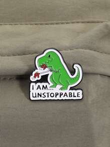 1 件 I AM UNSTOPPABLE 绿色恐龙胸针创意卡通动物徽章包包服装配饰赠送朋友日常珠宝配饰 - 綠色 - 查看 6