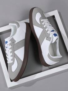 4-Season Casual Flat Shoes For Men, Lightweight Soft Sole Sports Sneakers, Round Toe Lace-Up Comfortable Retro Leisure Shoes - Multicolor - View 6