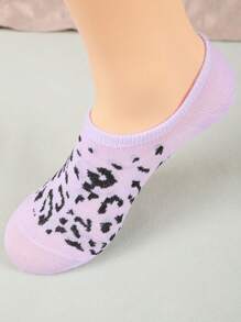 10 Pairs Assorted Leopard Print Patterned Ankle Socks And Boat Socks For Women