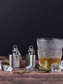 不锈钢户外便携式钥匙扣液体瓶，适合喝咖啡、牛奶、饮料、露营、节日派对、圣诞节情人节情侣礼物