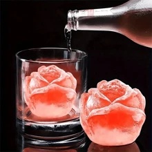 1pc Pink Mini Roses Ice Grid Ice Ball Silicone Mould,Ice-Ream Mould - Multicolor - View 7