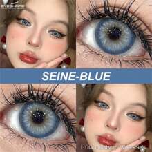 EYESHARE 1Pair Colored Contact Lenses For Eyes Fashion Blue Eye Lenses Soft Black Contact Gray Beautiful Pupils Yearly Beauty Makeup Colorful Lenses 14.0 Mm