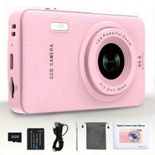 W&O 2025 New 1080P FHD Digital Camera With 32GB Card, Compact Small Cheap Cameras, Rechargeable Photography Camera, 48MP Auto Focus Camera, Puzzle Game,Very Suitable For Entry-Level Novice Photography And Video Recording Enthusiasts. Budget-Friendly Holiday Gift (Thanksgiving, Christmas, Halloween) - Hồng - Xem 9