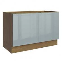 Gabinete Bajo Cocina Madesa Lux 120cm Sin Encimera Marrón/Gris 01 - Marrón y Gris - Ver 1