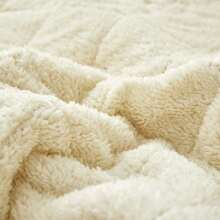 Plain Sheepskin Cover With Covers - Beige - View 6