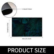 1pc Green Plant Printed Anti-Slip Silicone Mud Kitchen Rug, 3D Rectangular Carpet For Living Room, Bedroom, Corridor, Bathroom, Laundry Room - Polyester, Suitable For Indoor And Outdoor Home Decor