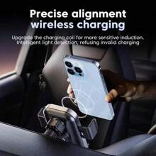 YWOR 1pc YWOR 15W Fast Wireless Car Charger Mount, Auto-Clamping Dashboard & Air Vent Phone Holder, ABS Material, Compatible With Auto Vehicles, Compatible With Iphone, Pixel - Non-Waterproof