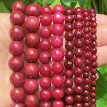 4-12 毫米天然宝石红色刻面玉髓珠 - 华丽的散装隔珠，适合制作珠宝 DIY 手链项链，非常适合女性工艺项目和礼物创意