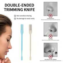 2 件双面刀鼻毛修剪器带收纳盒，便携式手动鼻毛去除剃须刀套装，男女皆宜，可清洗 360 度旋转鼻毛修剪器 - 鼻部护理工具、美发产品及理发沙龙美容旅行必备配件 - 彩色 - 查看 9