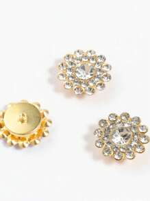 14MM Sunflower Hand Sewn Rhinestone 50Pcs/Pack Shiny Handmade Glass Sewing Crystal Sewing On Decorative Beads Flat Back Gold Base With Holes Gem DIY Accessories Needle And Thread Materials Sew On Stones Strass Beads Used For Decorating Clothes, Dress, Bags, Shoes, Brooches , Earrings, Handicrafts