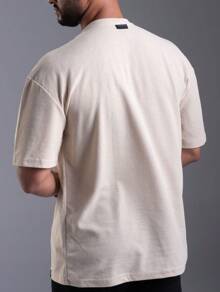 Oversized Textured Fabric T-Shirt S To G2 - Màu be - Xem 2