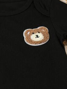 3 件套男婴短袖夏季服装，男婴熊印花连体衣，婴儿爬行服 - 彩色 - 查看 7