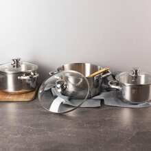 ALEA 燉鍋（直徑 16 厘米，直徑 18 厘米，直徑 20 厘米）3 件套，不銹鋼蓋 Bergner - 彩色 - 查看 5